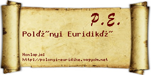 Polónyi Euridiké névjegykártya
